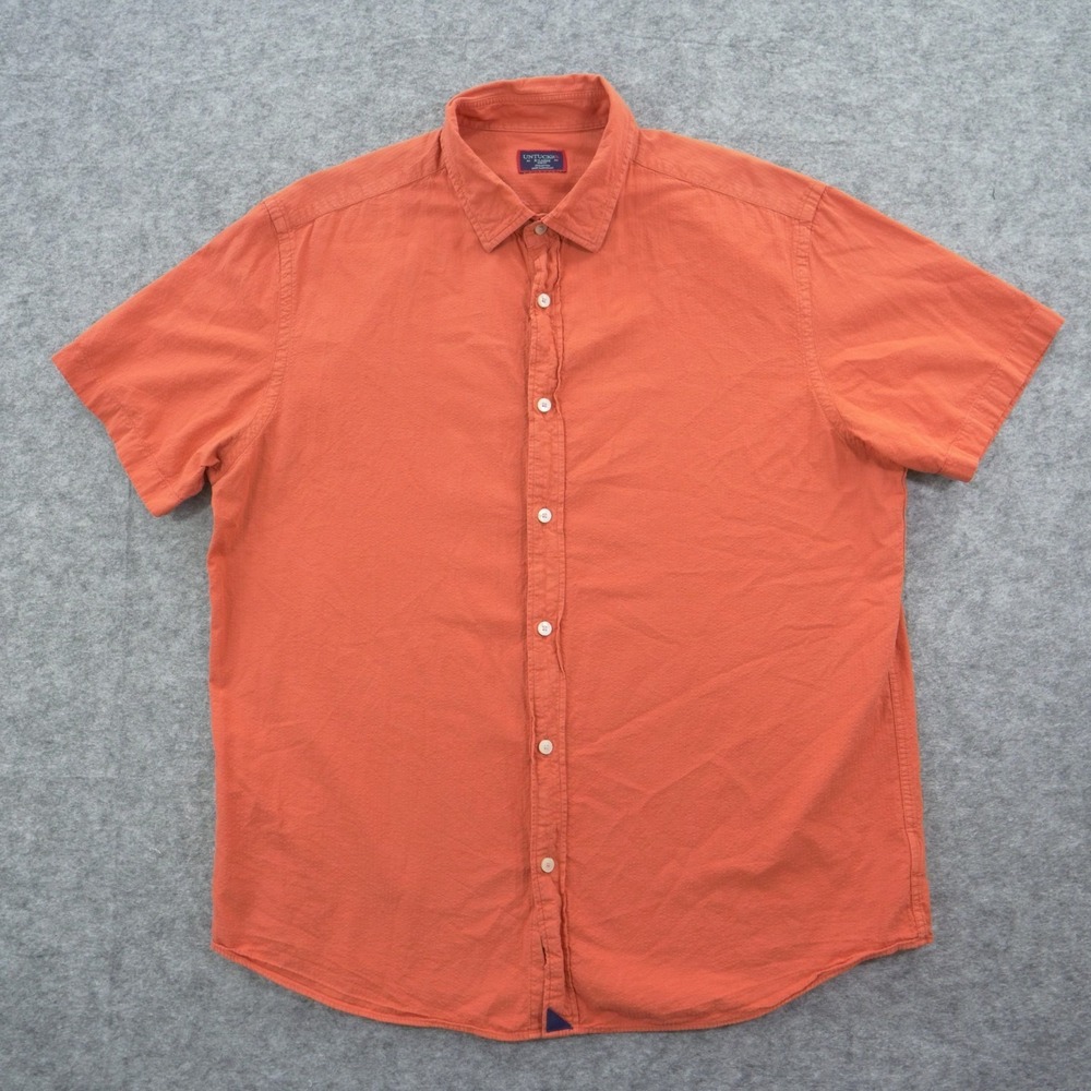 Untuckit Shirt Mens Etra Karge Orange Button Up Short Sleeve Causal Pavao